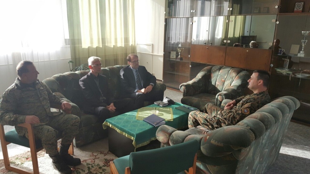 Radni sastanak sa komandantom 5.Pješadijske brigade Oružanih snaga BiH u kasarni 7.Muslimanske brigade Zenica